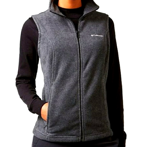 Columbia Jackets & Blazers - Columbia Plush Gray Fleece Vest 1X EUC